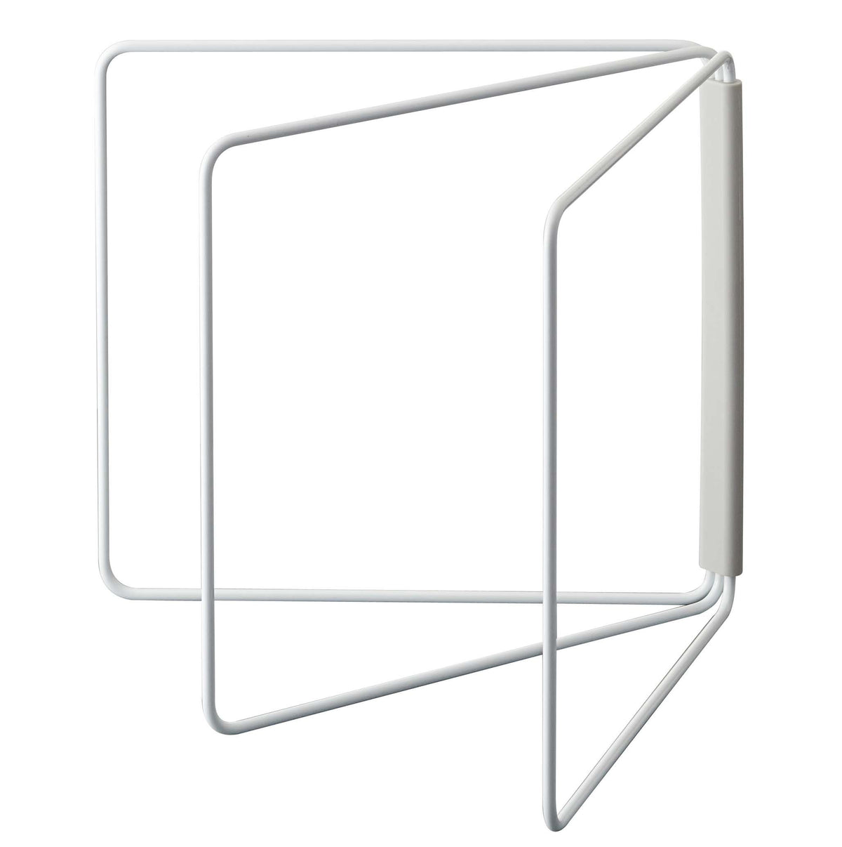 Yamazaki Plate Folding Dish Cloth Hanger, Steel Hanger that Folds Flat and Dries Three Cloths, 27.5 x 25 x 2.2 cm Folded and 500 g, White