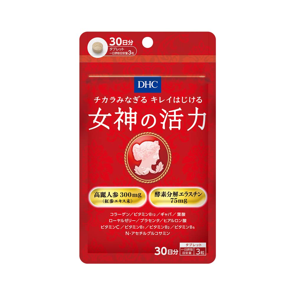 DHC Goddess Vitality, 90 Tablets, 30 Days, Korean Red Ginseng with Elastin and Collagen Peptides