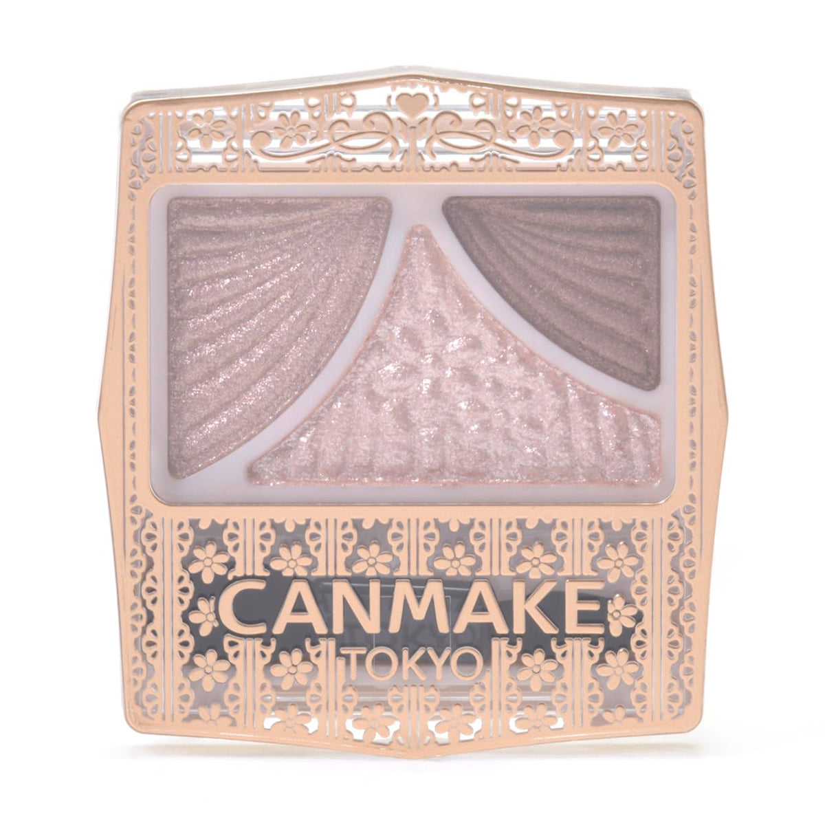 Juicy Pure Eyes Three-Tone Eyeshadow Palette 11 Strawberry Cocoa, Muted Pink Brown with a Glossy Top Coat, 1.4 g, Made in Japan