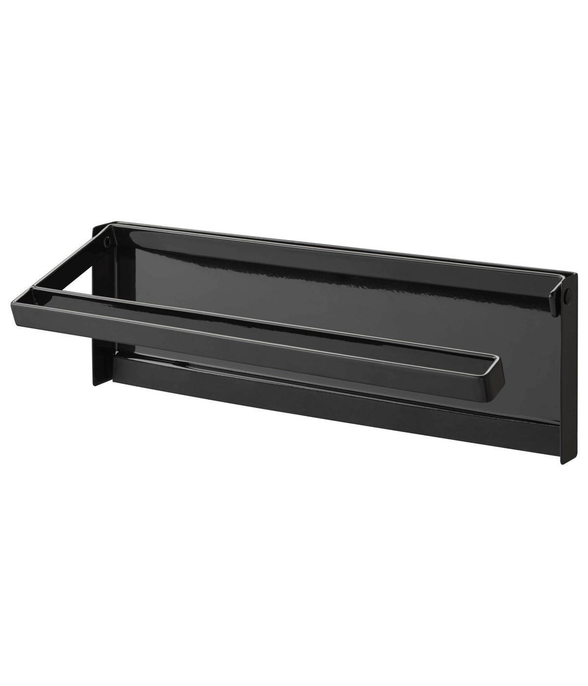 Yamazaki Tower One-Hand Cut Magnetic Kitchen Paper Holder, Steel Roll Holder with Silicone Stopper, 30.5 x 2.5 x 9.5 cm and 770 g, Bar or Clamp Type, White or Black