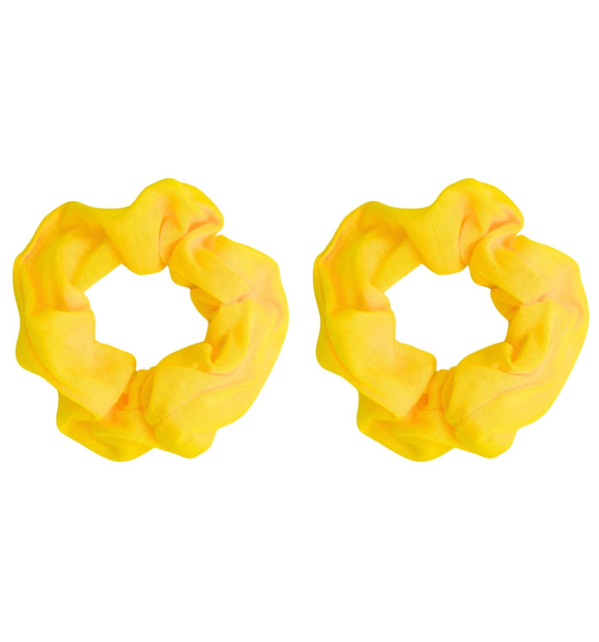 Soft Cotton Scrunchies, Pack of 2, for Women and Girls, Gentle Hair Ties for Thick Hair, Ponytails and Buns, 9.5 cm, Twelve Colors