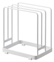 Yamazaki Tower Round Cutting Board Stand, Steel Rack for Round and Square Boards, 16 x 11.8 x 17.5 cm and 410 g, White or Black
