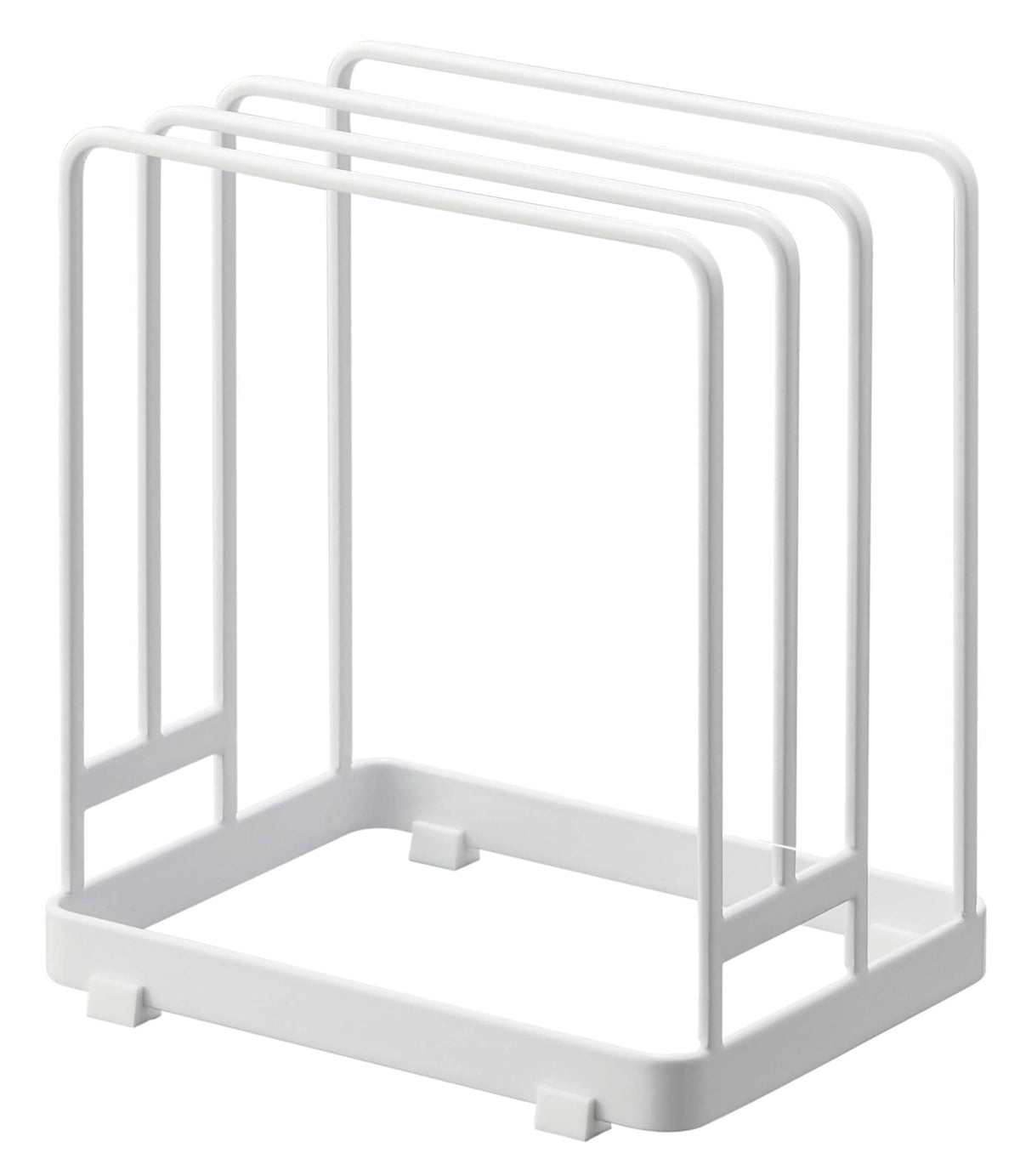Yamazaki Tower Round Cutting Board Stand, Steel Rack for Round and Square Boards, 16 x 11.8 x 17.5 cm and 410 g, White or Black