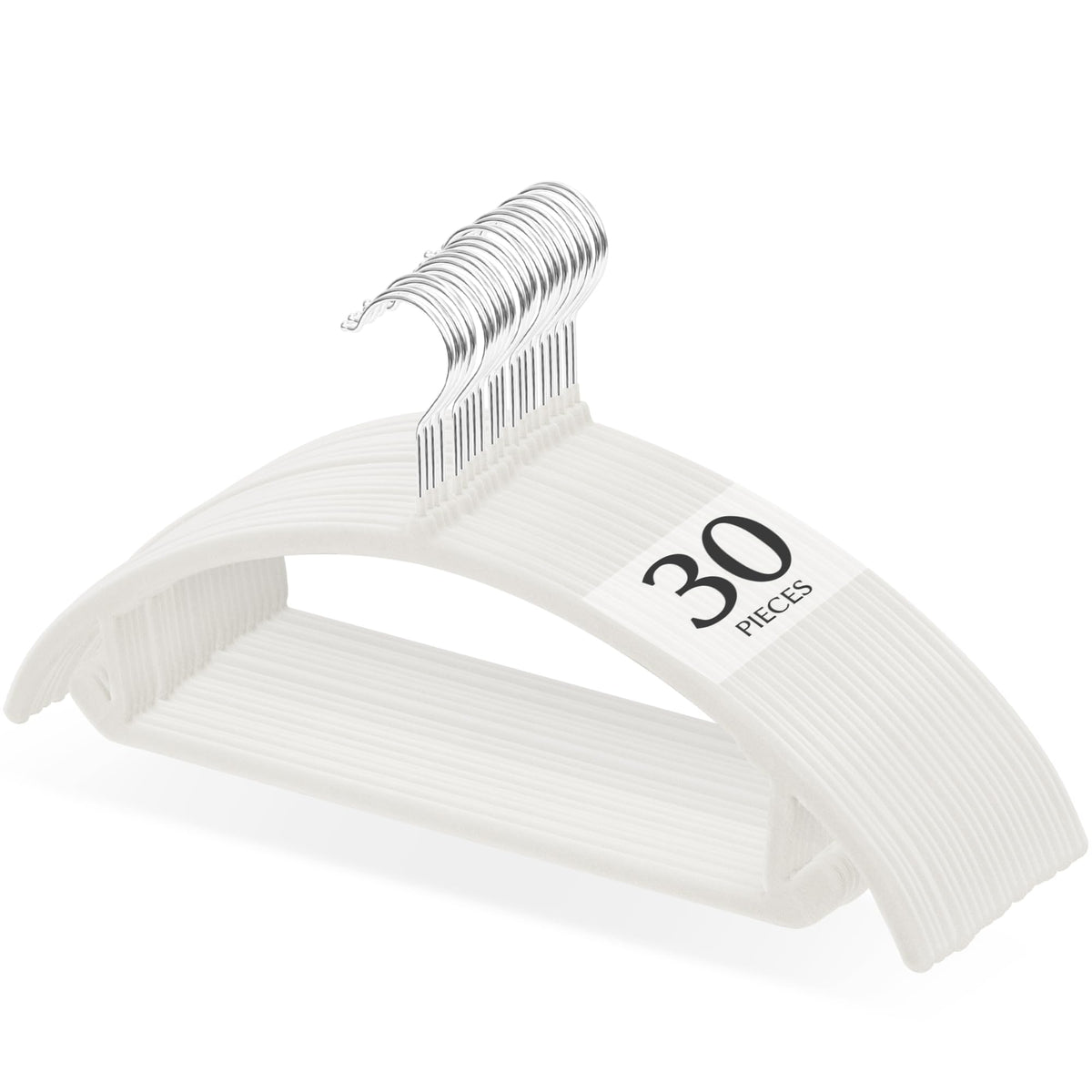 Titiroba Slim Non-Slip Clothes Hangers, 0.6 cm ABS Hangers with Fuzzy Surface and Rotating Hook, 44.5 x 20.5 cm, Ivory, Black, Grey, Beige or Salmon Pink, 20, 30 or 50 Pieces