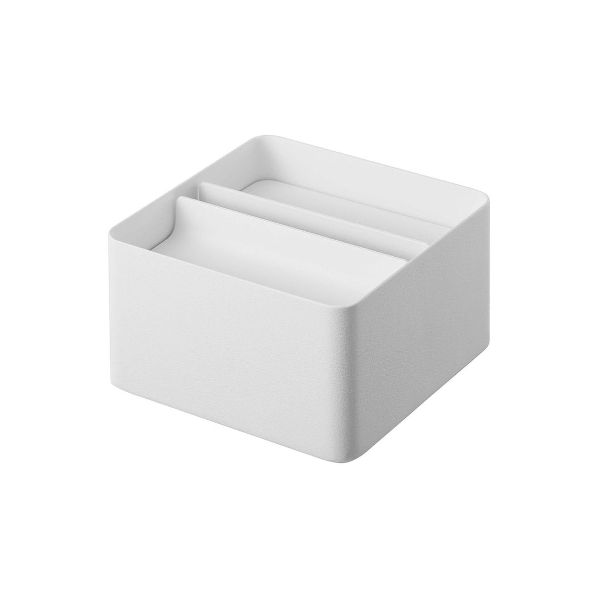 Yamazaki Tower Lidded Half-Size Tissue Case, Compact Steel Case with a Steel Lid for Half-Size Tissue that Does Not Lift as You Pull, 13 x 13 x 10 cm and 610 g, White or Black