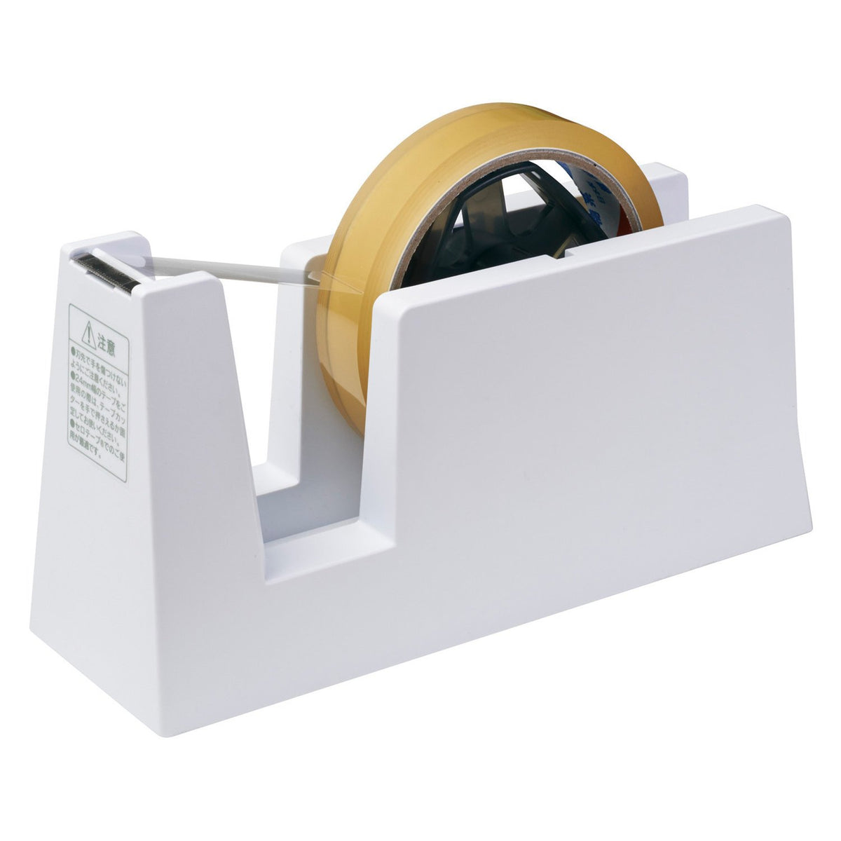 Nichiban Tape Cutter Stand TC-CBE5 Chokusenbi for Business, 1.0 kg Heavy Desktop Dispenser for Tape up to 24 mm Wide and 107 mm Diameter, Straight Metal Blade, 200 x 68 x 112 mm, White or Black