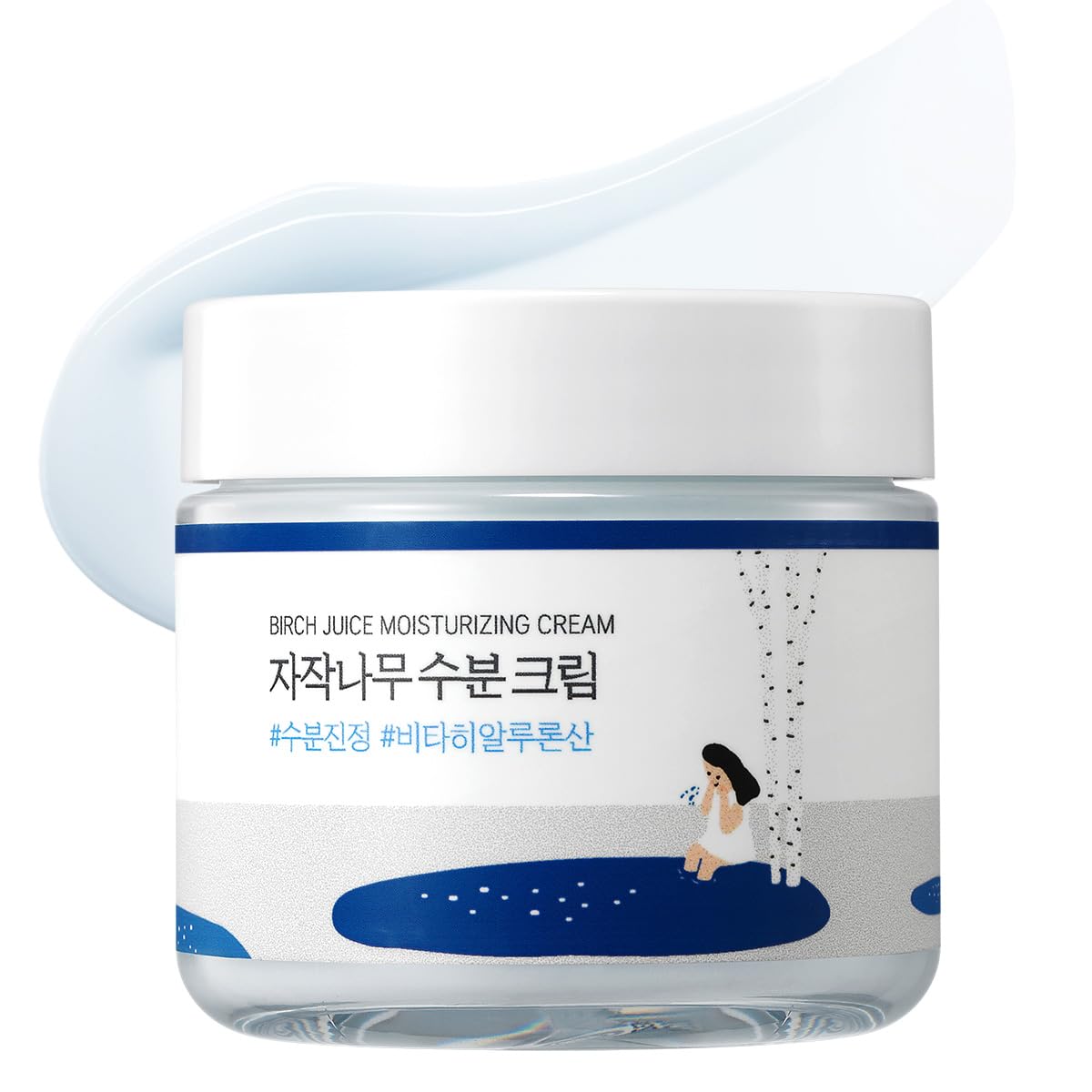 ROUND LAB Birch Juice Moisturizing Cream, Lightweight Water Cream with Birch Sap and Hyaluronic Acid for Oily and Acne-Prone Skin, 80 mL