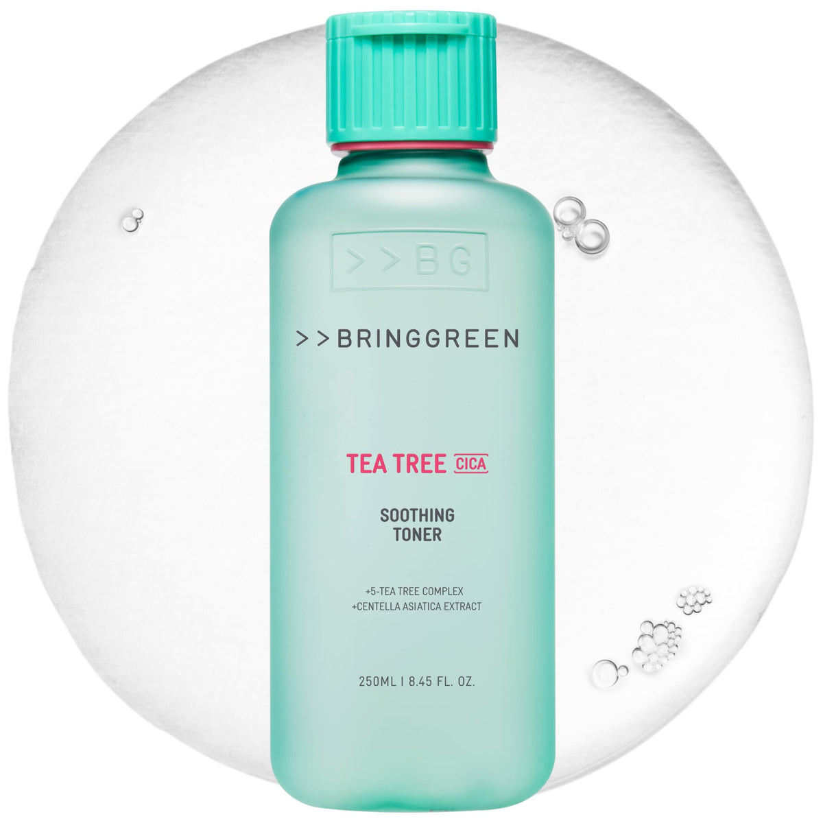 BRING GREEN Tea Tree Cica Soothing Toner, Water-Type Cooling Toner with Five Tea Tree Ingredients and Centella, 250 mL