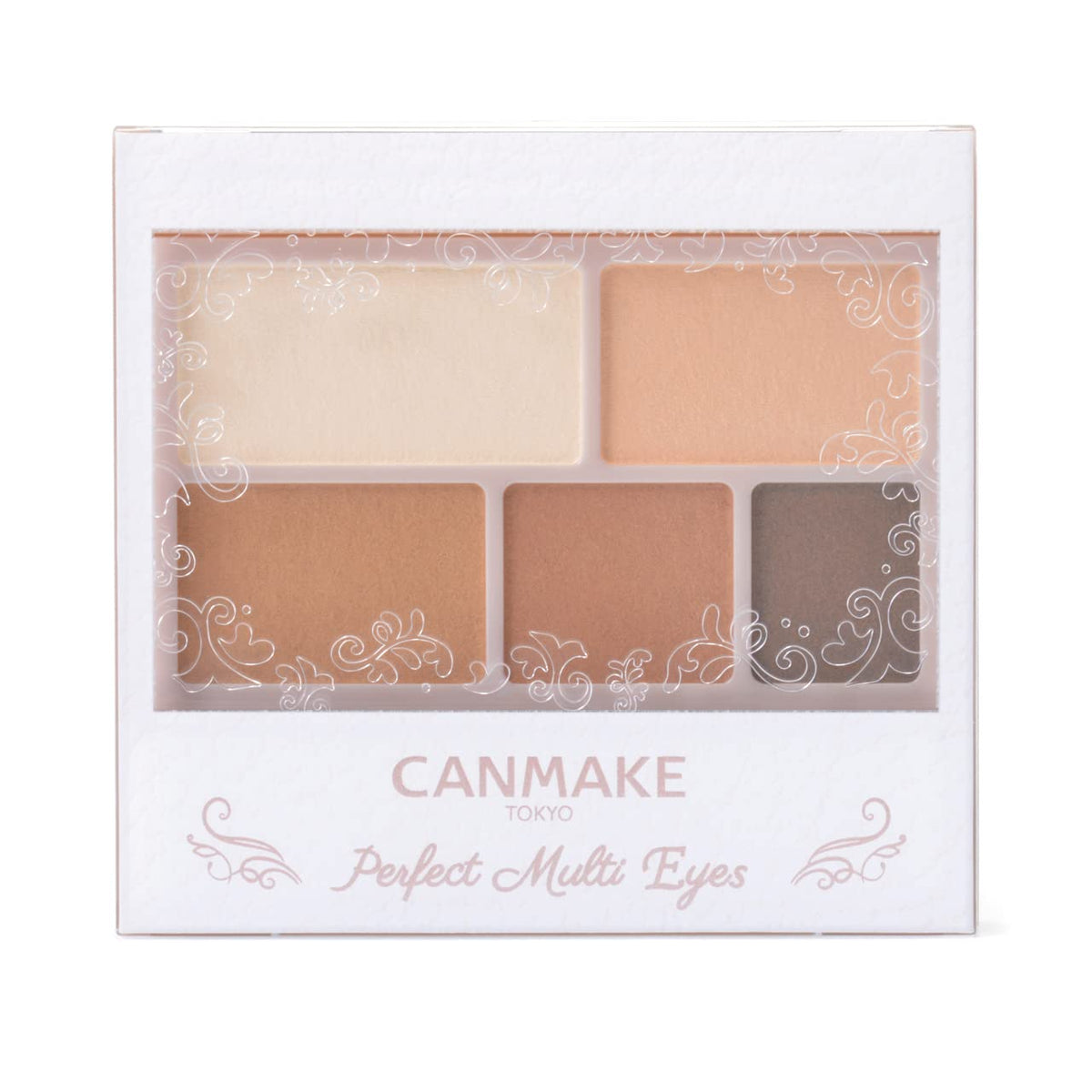 Canmake Perfect Multi Eyes, Five-Colour Glitter-Free Matte Palette for Eyeshadow, Eyebrow and Eyeliner, about 3 g