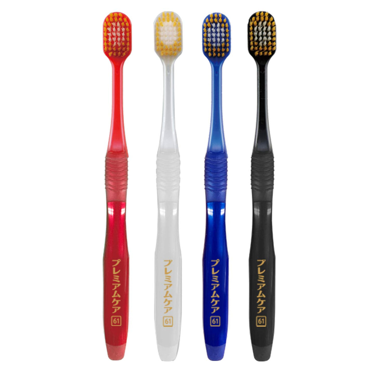 Ebisu Care Toothbrush, 6-Row Regular Wide Head, Pack of 3 in Assorted Colors, Extra Soft to Hard
