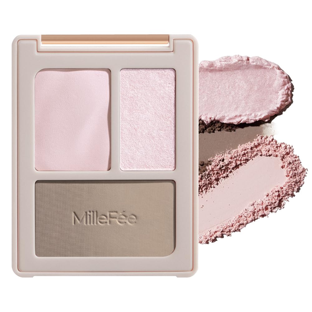 Perfect Contour Palette, Matte Highlight, Glow Highlight and Shading Face Palette with Mirror, 4 Shades