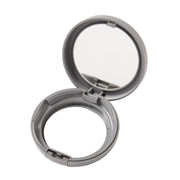 Chacott Glass Veil Cushion Foundation Case, Round Gray Refill-Only Compact Case with Mirror, Made in Japan