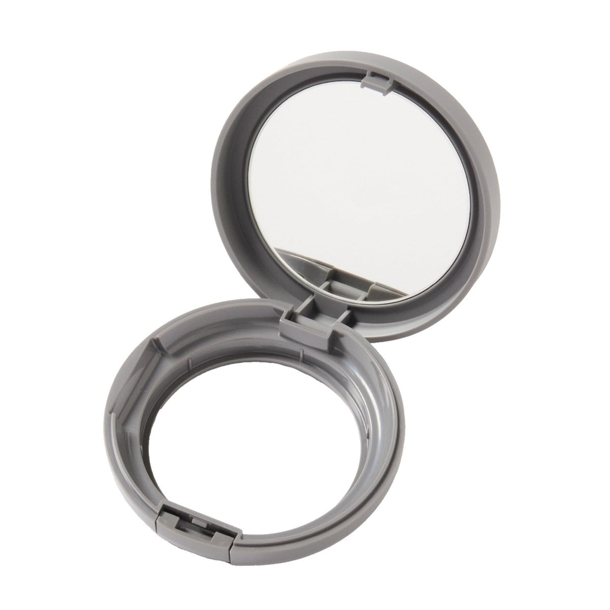 Chacott Glass Veil Cushion Foundation Case, Round Gray Refill-Only Compact Case with Mirror, Made in Japan