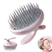 Scalp Scrubber Shampoo Brush with Hexagon Bristle Layout, Pink, for Long Hair and Head Massage, 41 g, Made in Japan