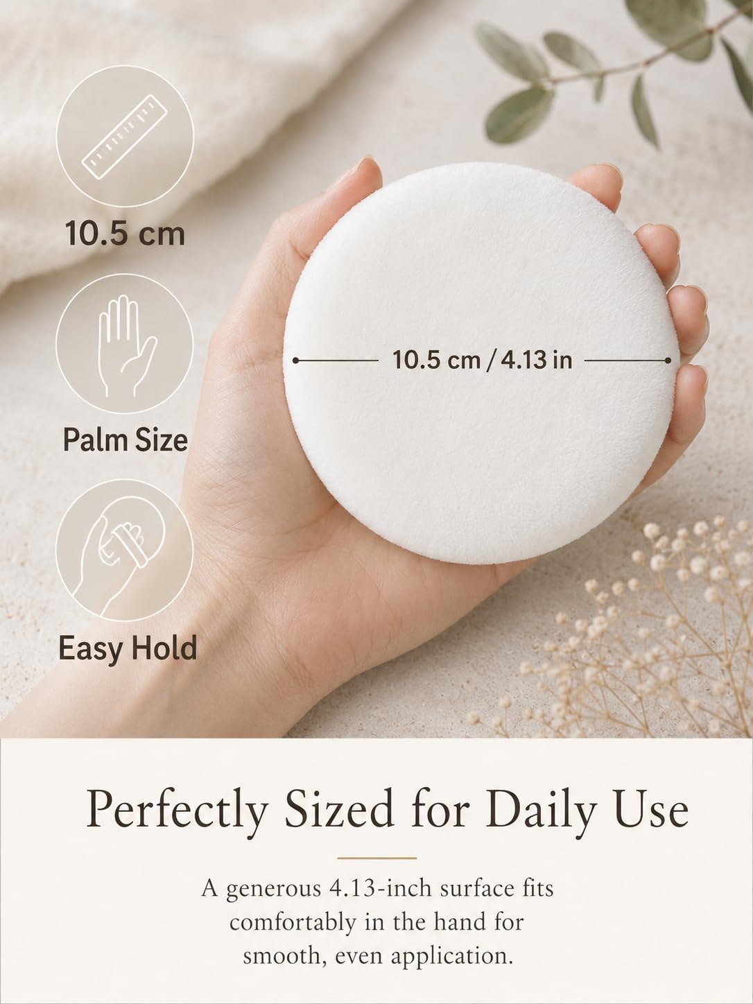 Japuff Powder Puff 2-Pack with Containers, Ultra-Soft Nylon and Polyester Body and Baby Powder Puffs, 10.5 cm, Made in Japan