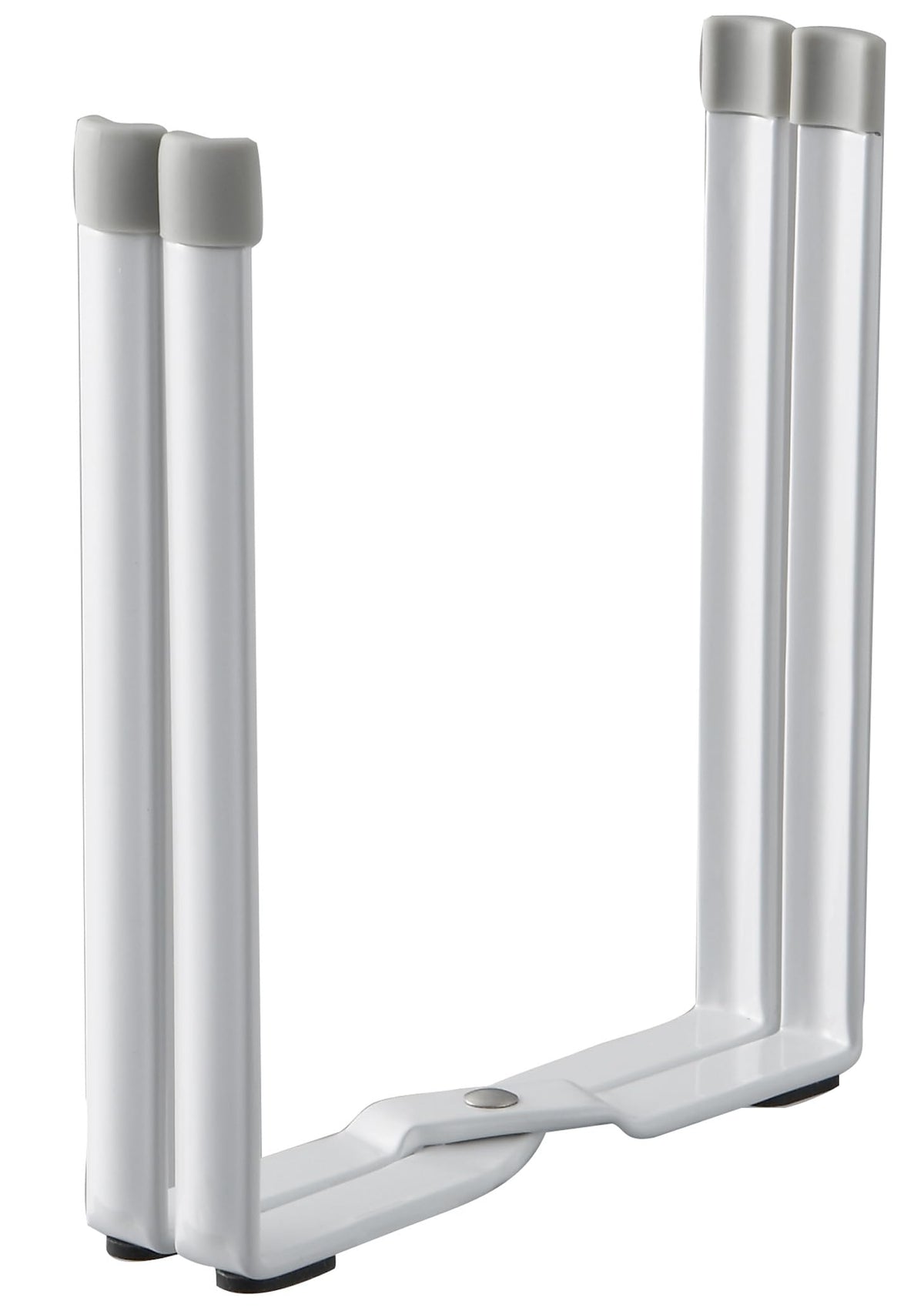 Yamazaki Plate Foldable Poly Bag Holder, Steel Stand that Holds a Bag Open as a Mini Bin or Glass Drainer, 12 x 16.5 x 9.5 cm, Folds to 14.5 x 16.5 x 3.5 cm, White