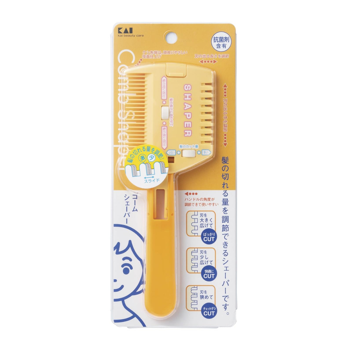 KAI Comb Shaper, Adjustable Hair Thinning Blade Comb with Dials for Cutting Amount and Length KQ3049