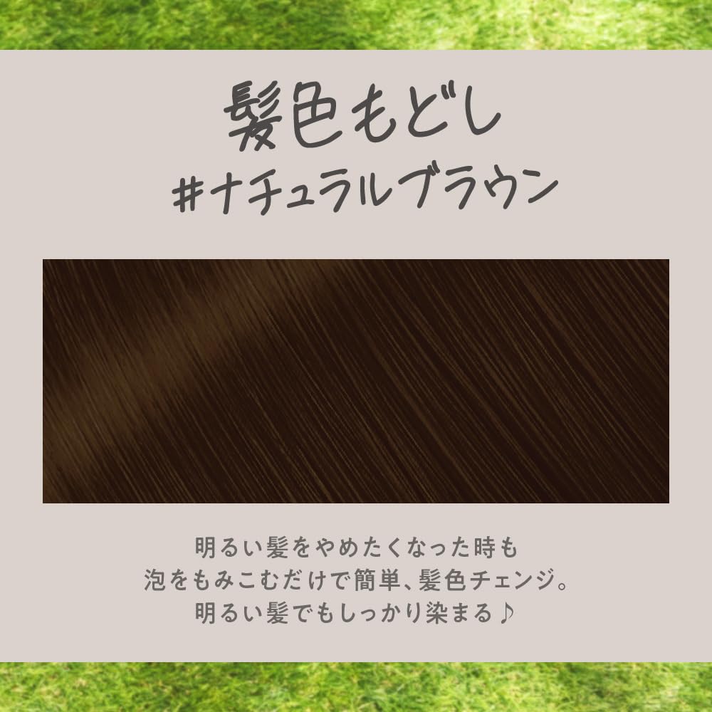 Liese Creamy Bubble Color Hair Color Restorer for Bright Hair, Quasi-Drug Foam Dye in Natural Brown with Smoothness Treatment, 115 mL Kit