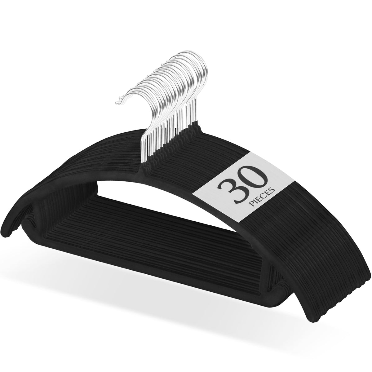 Titiroba Slim Non-Slip Clothes Hangers, 0.6 cm ABS Hangers with Fuzzy Surface and Rotating Hook, 44.5 x 20.5 cm, Ivory, Black, Grey, Beige or Salmon Pink, 20, 30 or 50 Pieces