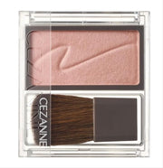 Cezanne Cheek Blush, Moist Powder Blush with Brush in Six Shades, Foggy Rose, Cinnamon Brown, Milk Mauve, Pure Pink, Maple Apricot or Flower Coral, Made in Japan