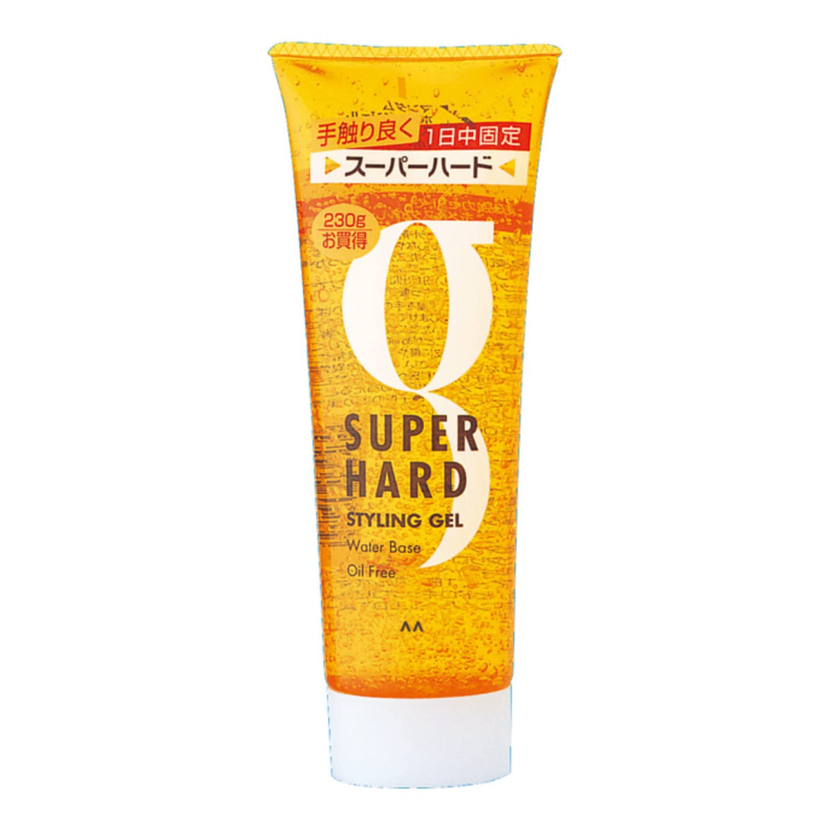 MANDOM Hold Gel Super Hard 230 g, Water-Based Oil-Free Hair Styling Gel with Flexible Polymer for Strong All-Day Hold, 1 or 2 Tubes, Made in Japan