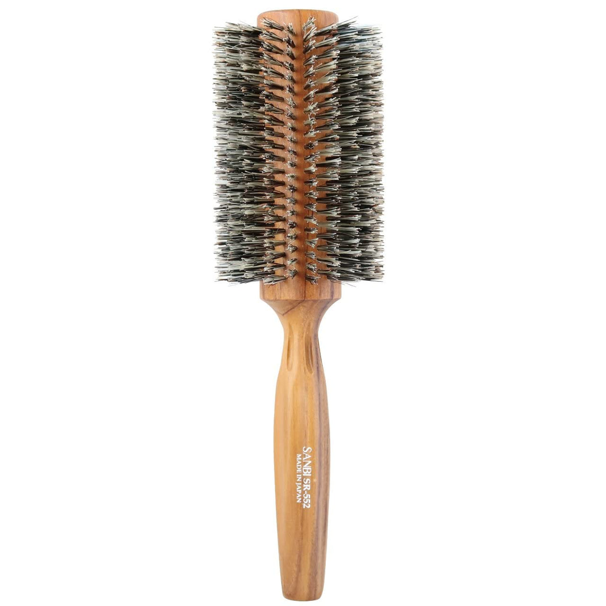 Sanbi Soft Roll Brush SR, Natural Wood Handle with Soft Boar Bristles, Round Blow-Dry Brush in 38 to 75 mm, Made in Japan