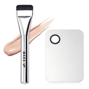 Kimstore Foundation Brush — Silver Brush + Mixing Palette