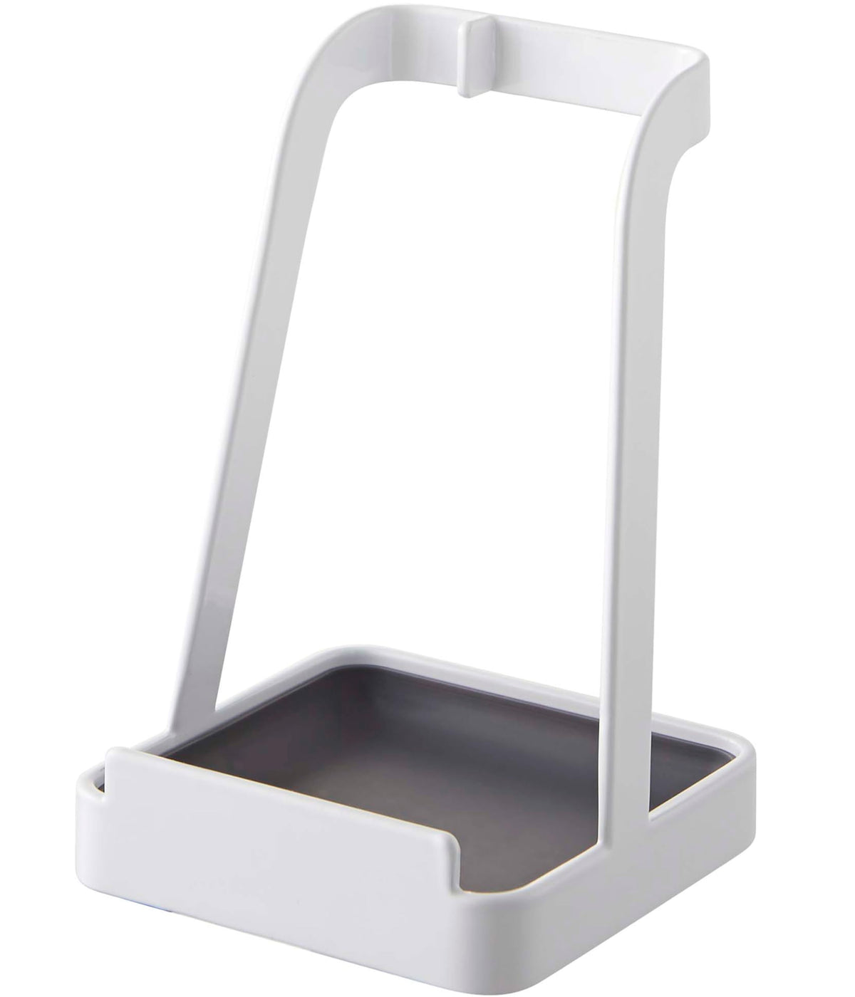 Yamazaki Tower Ladle and Pot Lid Stand, Steel Rest for a Ladle, Chopsticks and Lid with Removable Tray, 10 x 10 x 15 cm and 390 g, White or Black