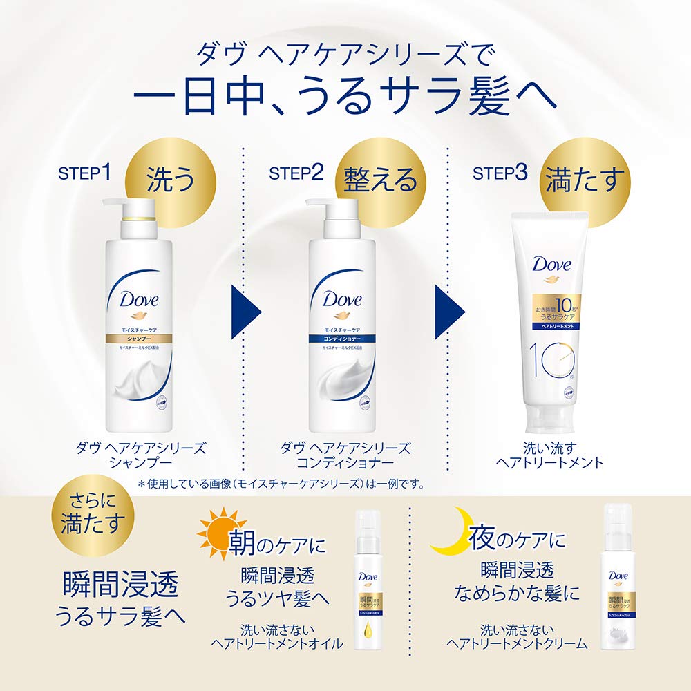 Dove Rich Milk Hair Treatment, 10-Second Rinse-Out Moisture Treatment for Smooth, Soft Hair, Floral and Fresh Fruit Scent, 180 g, 1 or 2 Tubes