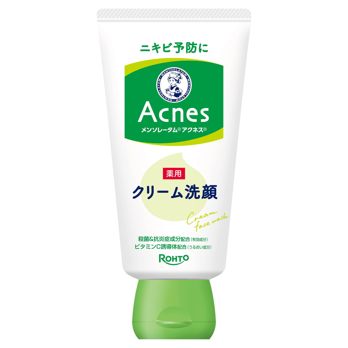 ROHTO Acnes Medicated Cream Face Wash 130g Tube