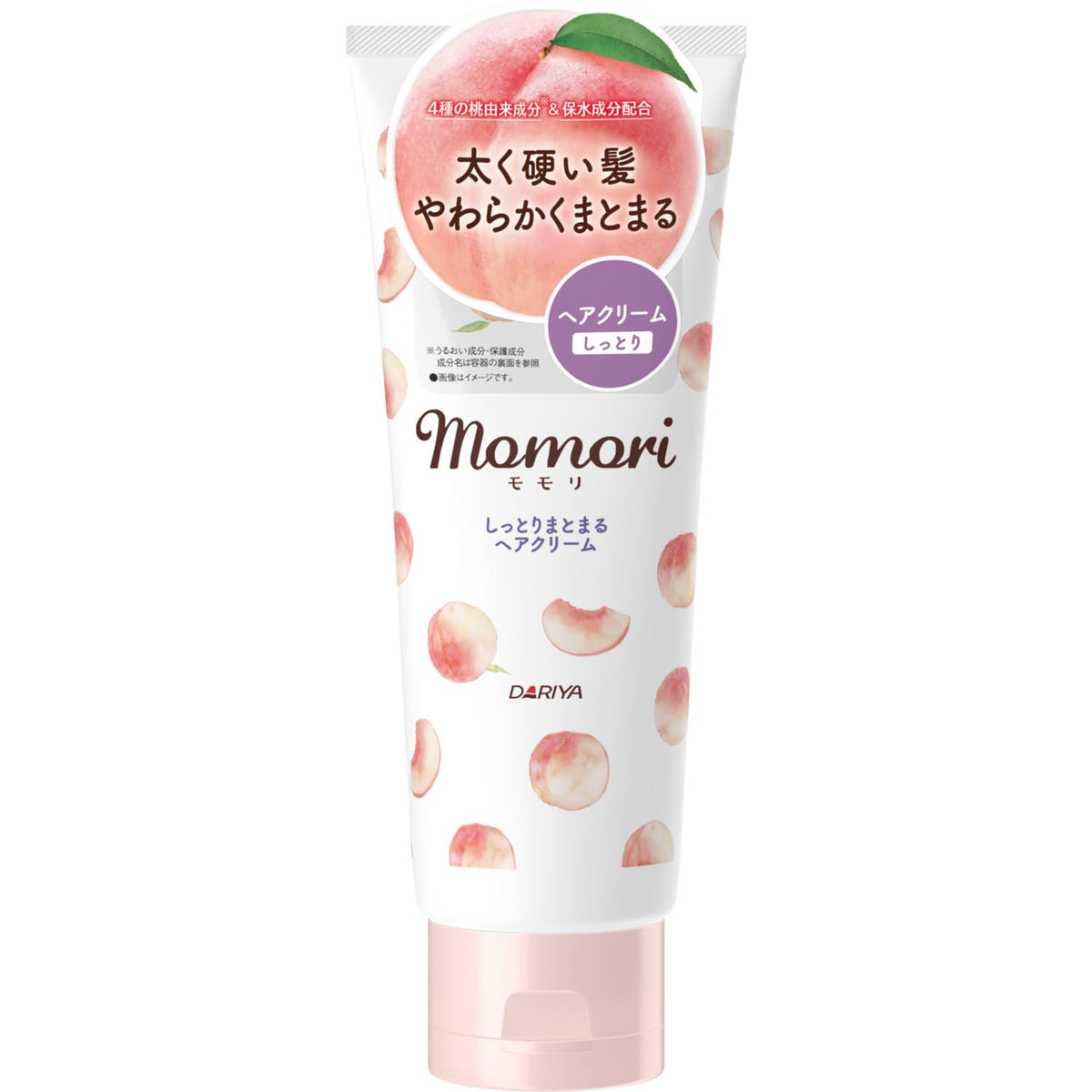 Momori Moist Smoothing Hair Cream with Peach Extracts, Heat-Protect Leave-In Hair Cream for Thick, Coarse Hair, 150 g