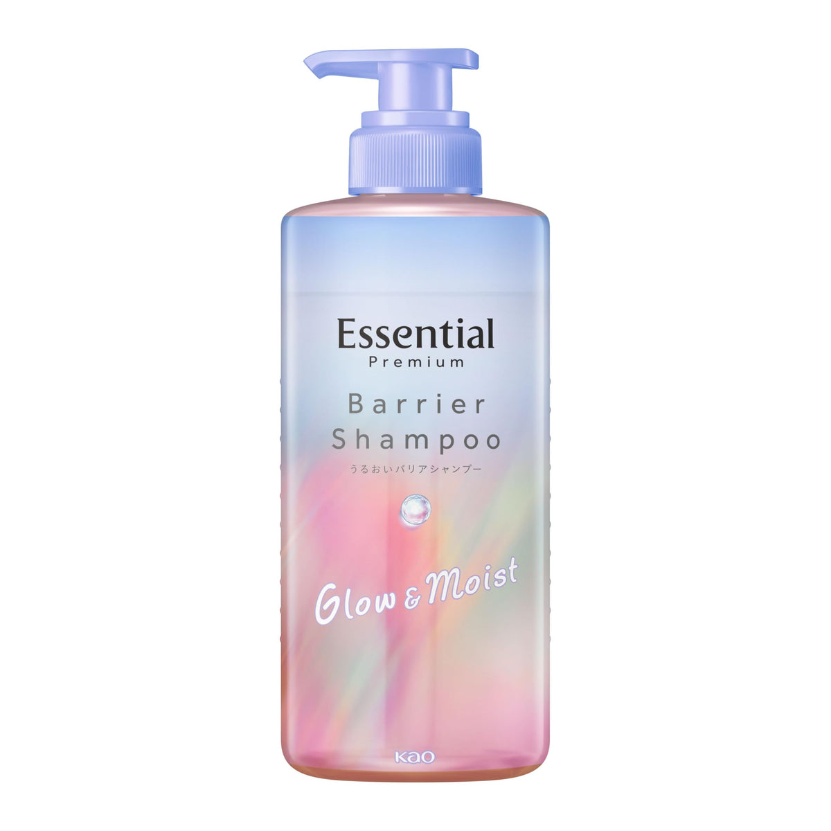 Essential Premium Moisture Barrier Shampoo, Glow & Moist, White Peach & Musk Scent, 450 mL Pump
