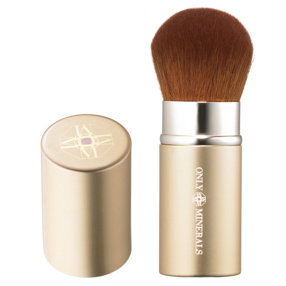ONLY MINERALS Pocket Foundation Brush, Capped Takuron Nylon Face Brush for Powder Foundation, Gentle on Sensitive Skin