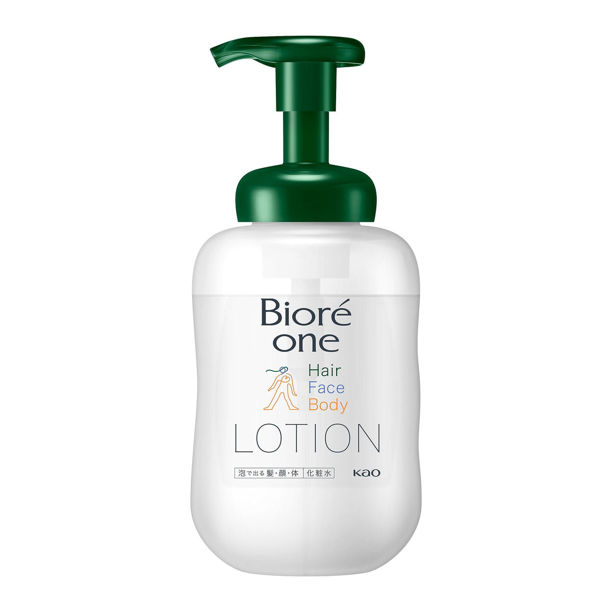 Bioré One Foaming Lotion for Hair, Face and Body, Comfort Savon Scent, Silicone-Free, 500 mL Pump and 700 mL Refill