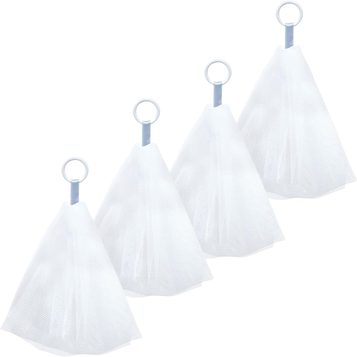 Kokubo Whipper Mini Face Wash Foaming Net with Ring, Dense Whipped Foam in Seconds, Made in Japan, 1 Piece or 4 Piece Set