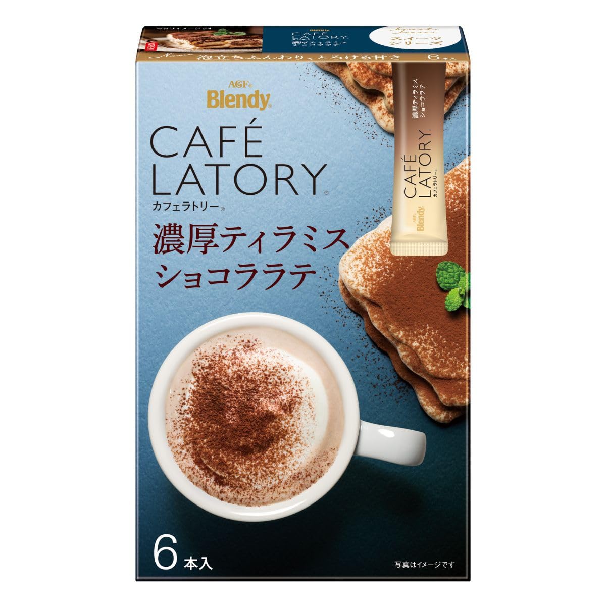 AGF Blendy Cafe Latory Rich Tiramisu Chocolate Latte Instant Stick Drink, 6 Sticks