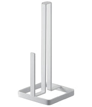 Yamazaki Tower Kitchen Paper Holder, Steel Countertop Stand for Standard 24 cm Kitchen Rolls, 11 x 11 x 26.5 cm and 400 g, White or Black