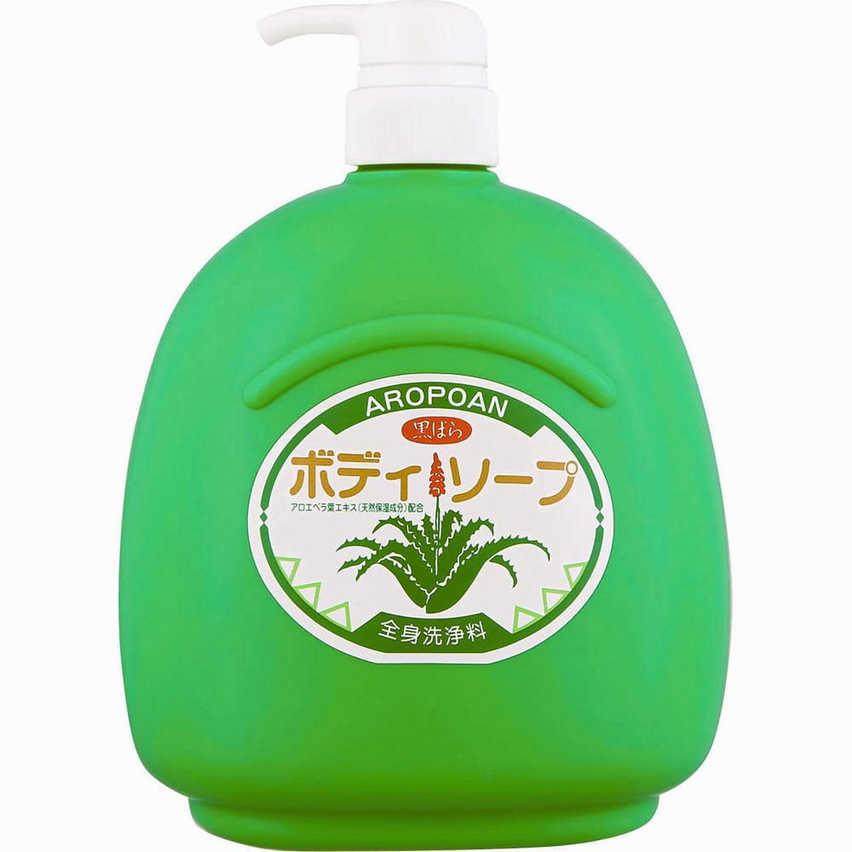Kurobara Honpo Aropoan Body Soap, Refreshing Aloe Vera Whole-Body Wash with a Soap Base, Green Floral Scent, Large 1,200 mL Pump Bottle