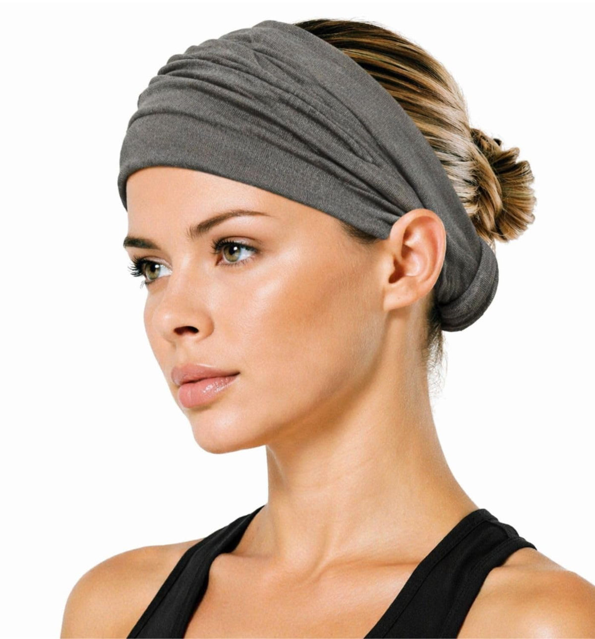 Elastic Bandana Headband for Women and Men, Wide Stretch Head Wrap in 15 Colors and Prints, One Size
