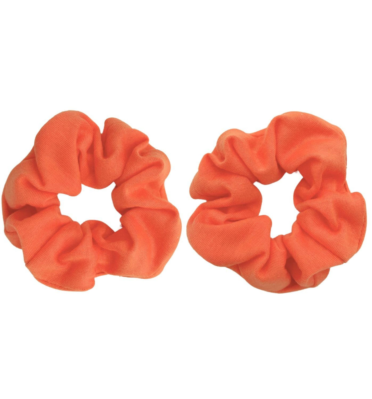 Soft Cotton Scrunchies, Pack of 2, for Women and Girls, Gentle Hair Ties for Thick Hair, Ponytails and Buns, 9.5 cm, Twelve Colors