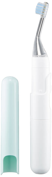 Combi Teteo Electric Finishing Toothbrush for Babies and Kids, Sonic Vibration with LED Light, Soft Bristles, Green