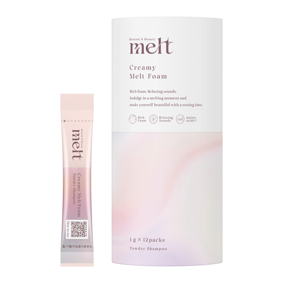 melt Creamy Melt Foam Carbonated Powder Shampoo, Geranium & Muguet Scent, 12 Packets x 1 g