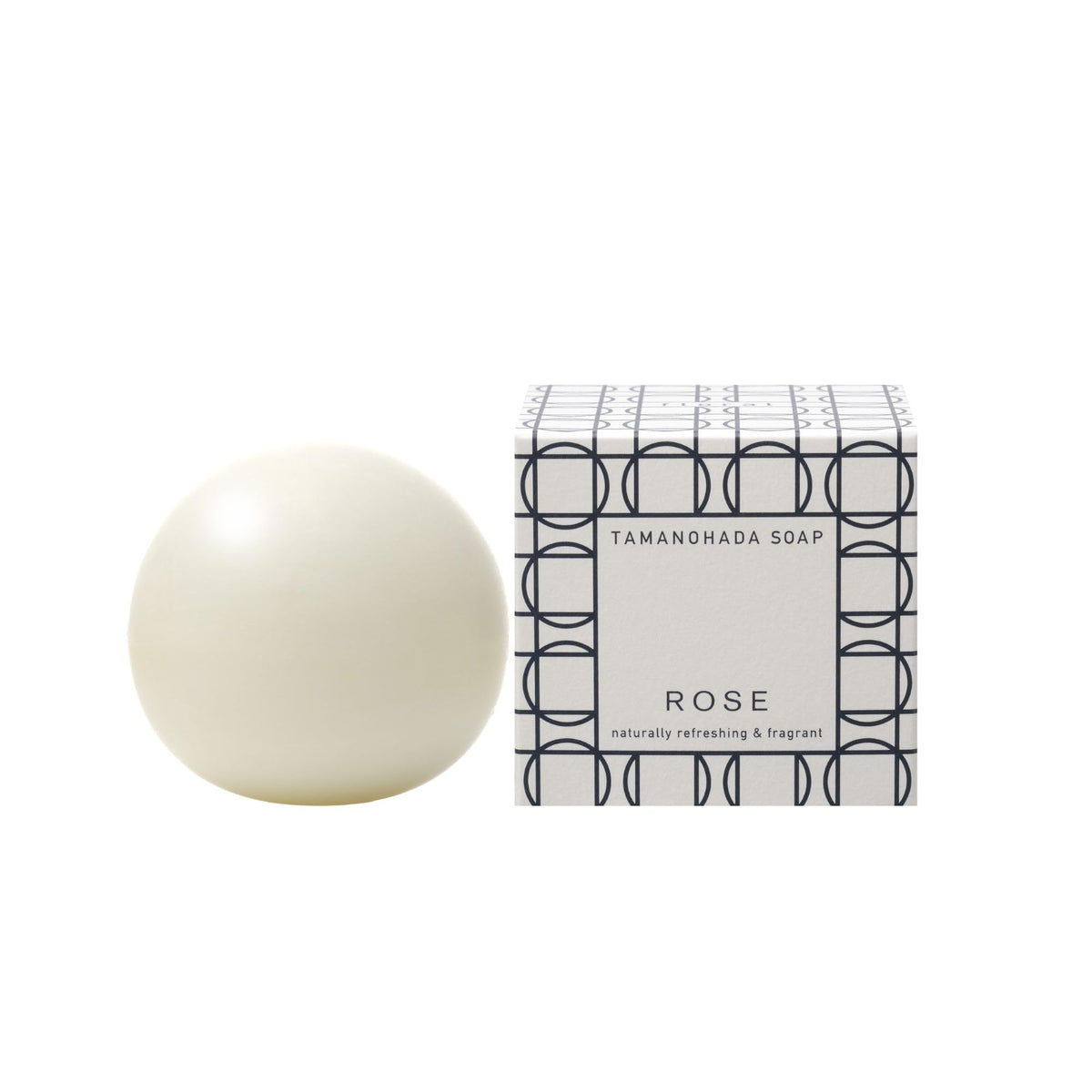 Tamanohada Rose Cosmetic Soap Ball, Naturally Refreshing and Fragrant Round Bath Soap with Glycerin, 125 g