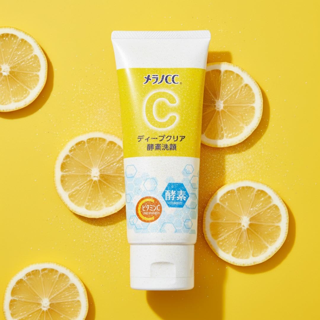 Melano CC Deep Clear Enzyme Face Wash, Vitamin C and Protease Enzyme Foaming Cleanser with Kaolin Clay for Pore Care, 130 g