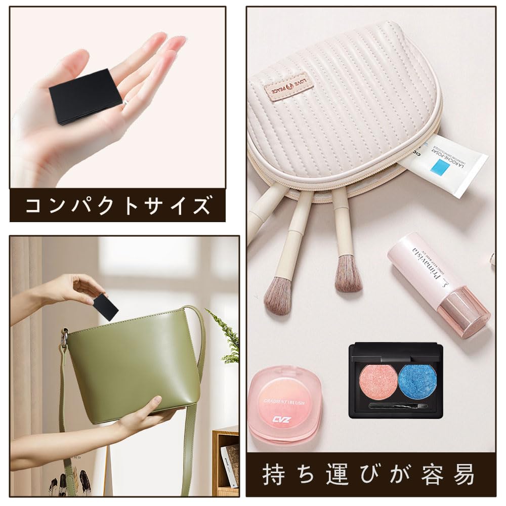 GIOECRY Empty Eyeshadow Palette Cases, Set of 3 Refillable 2-Pan Makeup Cases with Mirror, Brushes and Adhesive, 26.3 mm Pans