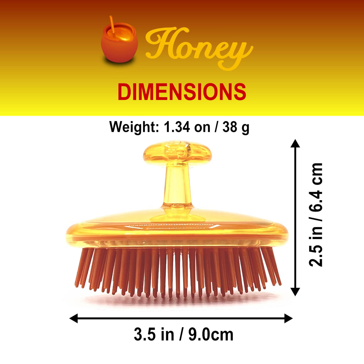 VESS Honey Shampoo Brush with Honey and Royal Jelly Microcapsules, Daily Scalp Care Massage Brush for Women and Men, Made in Japan