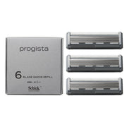Schick Progista 6-Blade Razor Refill Cartridges, 3 Count, Diamond-Coated Premium Blades from Solingen, Germany, Men's Razor Blades with Design Cutter