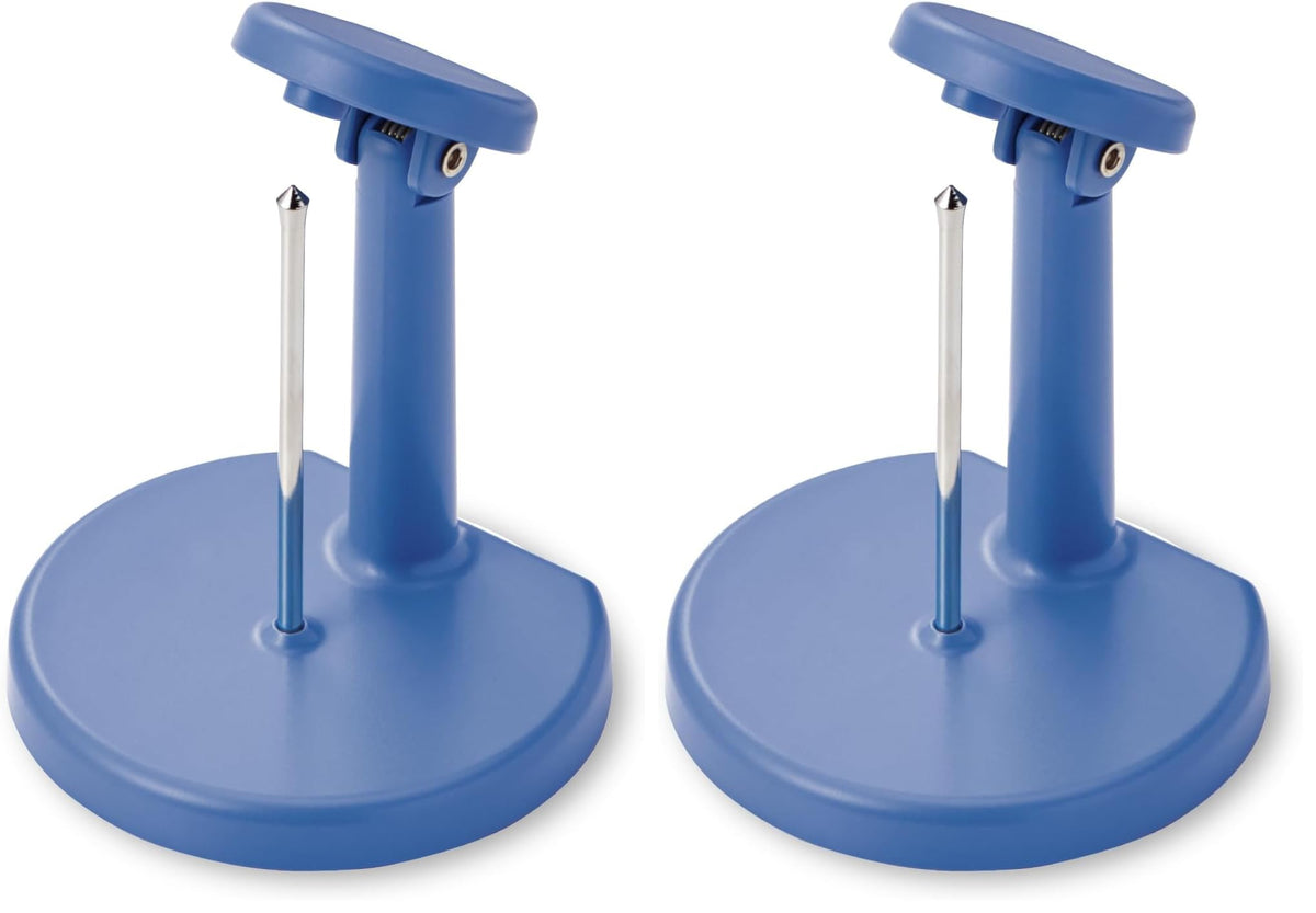 Open Kogyo Slip Spike SF-333 Small and SF-100 Large, Weighted Receipt Spindle with Rounded Needle Tip and Spring Head in Recycled ABS, Black or Blue, Single or Set of 2, Made in Japan