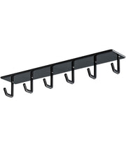 Yamazaki Tower Magnetic Range Hood Hook, Six-Hook Steel Rail for Range Hood Baffles and Steel Shelves, 28 x 5 x 4 cm and 255 g, Holds 1.5 kg, Black or White