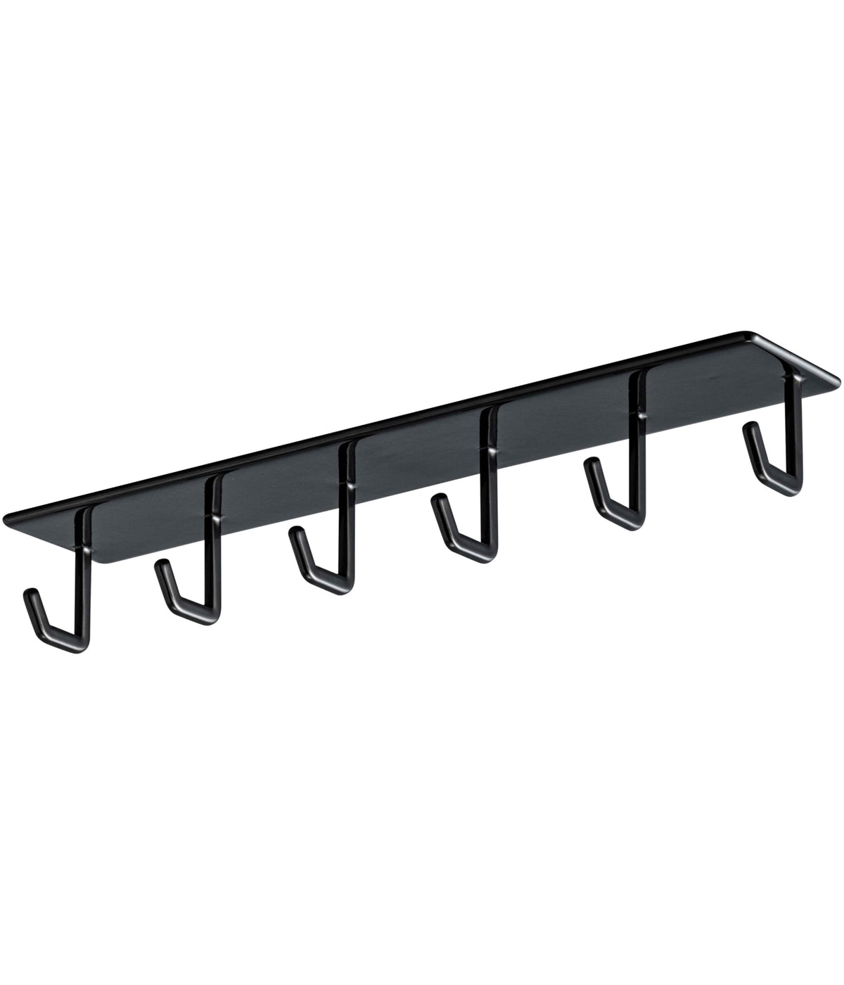 Yamazaki Tower Magnetic Range Hood Hook, Six-Hook Steel Rail for Range Hood Baffles and Steel Shelves, 28 x 5 x 4 cm and 255 g, Holds 1.5 kg, Black or White